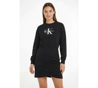 Sweatkleid CALVIN KLEIN, Damen, Gr. L (42), N-Gr, Langarm, Web, schwarz, Web, Obermaterial: 68% Baumwolle, 28% Polyester, 4% Elasthan, unifarben, regular fit ca. Mitte Oberschenkel, Rundhals, eingeset