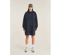 Sweatkleid G-STAR "Loose Overdyed Hooded Sweater Kleid", Damen, Gr. S, Normalgrößen, osaka blau gd, Obermaterial: 100% Baumwolle, Kleider Sweatkleid (12956568-S) osaka blau gd