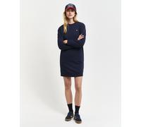 Sweatkleid GANT "SHIELD C-NECK SWEAT DRESS" Gr. XXL, N-Gr, blau (evening blue) Damen Kleider (30402750-XXL) evening blue