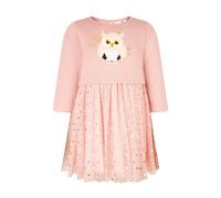 Sweatkleid HAPPY GIRLS, Mädchen, Gr. 128, N-Gr, rosa (dusty rose), Sweatware, Obermaterial: 100% Baumwolle. Futter: 100% Baumwolle, bedruckt, regular fit Midi, Rundhals, Kleider Sweatkleid, mit hochwe