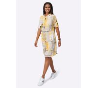 Sweatkleid INSPIRATIONEN "Shirtkleid", Damen, Gr. 36, Normalgrößen, gelb (ocker, sand, bedruckt), Jersey, 100% Baumwolle, bedruckt, gemustert, mehrfarbig, kurz, Kleider Sweatkleid (58665148-36) ocker,