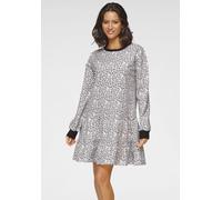 LASCANA Sweatkleid Damen schwarz-weiß-bedruckt Gr.32/34