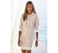 Sweatkleid LASCANA "mit Kapuze" Gr. 40/42, N-Gr, beige (nougat, beige) Damen Kleider (16349420-40) nougat, beige