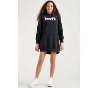 Sweatkleid LEVI'S KIDS "SWEATSHIRT DRESS WITH TAPI", Mädchen, Gr. 10/140, N-Gr, schwarz, Sweatware, Obermaterial: 60% Baumwolle, 40% Polyester, bedruckt, bequem kniefrei, Bündchen, Kleider Sweatkleid,