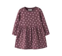 Sweatkleid NAME IT "NMFDAVINA LS SWEAT BRU DRESS NOOS", Mädchen, Gr. 86, N-Gr, braun (wild ginger aop:with lilas flower), angeraute Sweatware, Obermaterial: 95% Baumwolle, 5% Elasthan, bedruckt, Basic