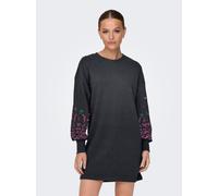 Sweatkleid ONLY "ONLBROOKE LS SHORT DRESS FLOWER SWT NOOS", Damen, Gr. S, N-Gr, phantom print:autumn sleeve flower, Sweatware, Obermaterial: 60% Baumwolle, 40% Polyester, bedruckt, lässig geschnitten