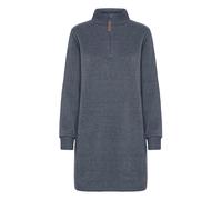 Sweatkleid OXMO "Sweatkleid OXMILLE", Damen, Gr. XS, N-Gr, blau (total eclipse melange), Obermaterial: 55% Polyester PES. 45% Baumwolle CO., Kleider Sweatkleid (56865450-XS) total eclipse melange