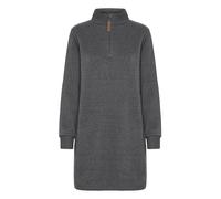 Sweatkleid OXMO "Sweatkleid OXMILLE", Damen, Gr. XS, N-Gr, grau (dunkelgrau melange), Obermaterial: 55% Polyester PES. 45% Baumwolle CO., Kleider Sweatkleid (34999447-XS) dunkelgrau melange