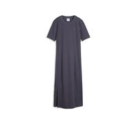 Sweatkleid PUMA "HER Slim Geripptes Kleid Damen", Damen, Gr. S, Normalgrößen, grau (inky depths gray), Obermaterial: 34% Baumwolle, 4% Elasthan, 62% Polyester. Rippe: 27% Baumwolle, 73% Polyester, sli
