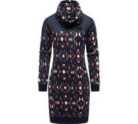 Sweatkleid RAGWEAR "Chlloe Aztec YOUMODO", Damen, Gr. S (36), Normalgrößen, navy, Material: 100% Baumwolle, figurumspielend ca. Mitte Oberschenkel, hoch geschlossener Ausschnitt, Ärmel ohne Ärmelschli
