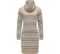 Sweatkleid RAGWEAR "Chlloe Jacquard YOUMODO", Damen, Gr. XXL (44), Normalgrößen, beige, Material: 70% Baumwolle, 30% Polyester, figurumspielend ca. Mitte Oberschenkel, hoch geschlossener Ausschnitt, Ä