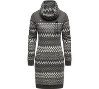 Sweatkleid RAGWEAR "Chlloe Zig Zag YOUMODO", Damen, Gr. 6XL (52), Normalgrößen, grau, Material: 70% Baumwolle, 30% Polyester, figurumspielend ca. Mitte Oberschenkel, hoch geschlossener Ausschnitt, Ärm