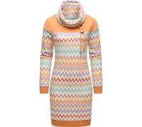 Sweatkleid RAGWEAR "Chlloe Zig Zag YOUMODO", Damen, Gr. M (38), Normalgrößen, bunt, Material: 70% Baumwolle, 30% Polyester, figurumspielend ca. Mitte Oberschenkel, hoch geschlossener Ausschnitt, Ärmel