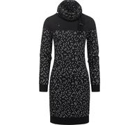 Sweatkleid RAGWEAR "Chloe Dress", Damen, Gr. XXL (44), Normalgrößen, schwarz-weiß (schwarz), 70% Baumwolle, 30% Polyester, tailliert ca. Mitte Oberschenkel, hoch geschlossener Ausschnitt, Ärmel ohne Ä