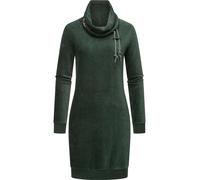 Sweatkleid RAGWEAR "Chloe Velvet", Damen, Gr. L (40), Normalgrößen, grün (apfelgrün), Samt, Material: 62% Baumwolle, 35% Polyester, 3% Elasthan, tailliert ca. Mitte Oberschenkel, hoch geschlossener Au