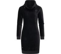 Sweatkleid RAGWEAR "Chloe Velvet", Damen, Gr. S (36), Normalgrößen, schwarz, Samt, Material: 62% Baumwolle, 35% Polyester, 3% Elasthan, tailliert ca. Mitte Oberschenkel, hoch geschlossener Ausschnitt,