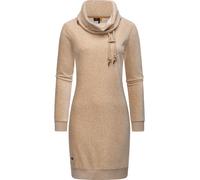 Sweatkleid RAGWEAR "Chloe Velvet", Damen, Gr. XXXL(46), Normalgrößen, beige (sand), Samt, Material: 62% Baumwolle, 35% Polyester, 3% Elasthan, tailliert ca. Mitte Oberschenkel, hoch geschlossener Auss