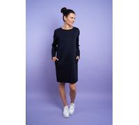 Sweatkleid SEIDEL MODEN "Exklusiv bei OTTO", Damen, Gr. 38, N-Gr, nachtblau, Sweatware, Obermaterial: 50% Polyester, 45% Viskose, 5% Elasthan, unifarben, lässig geschnitten kniefrei, Rundhals, Kleider