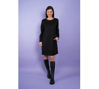 Sweatkleid SEIDEL MODEN "Exklusiv bei OTTO", Damen, Gr. 48, N-Gr, schwarz, Sweatware, Obermaterial: 50% Polyester, 45% Viskose, 5% Elasthan, unifarben, lässig geschnitten kniefrei, Rundhals, Kleider S