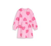 Sweatkleid TOM TAILOR, Mädchen, Gr. 128/134, N-Gr, big pink heart print, Kleider Sweatkleid, mit All-Over Print (30644503-128)
