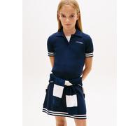 Sweatkleid TOMMY HILFIGER "SWEATER DRESS SS", Mädchen, Gr. 8 (128), N-Gr, schwarz night navy, Web, Obermaterial: 72% Baumwolle, 28% Polyamid, unifarben, regular fit kniefrei, Rundhals, eingesetzt Bünd