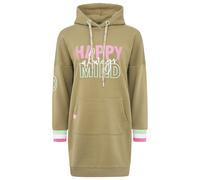 Zwillingsherz Kleid Damen Sweatkleid, Long Hoodiekleid Langarm (DE/NL/SE/PL, Alphanumerisch, M, Regular, Regular, Grün)