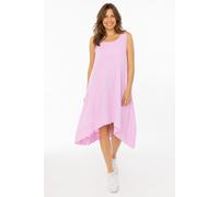 Sweatkleid ZWILLINGSHERZ "Uni & Summer", Damen, Gr. N-Gr, rosa, Obermaterial: 100% Viskose, Kleider Sweatkleid, breite Träger, hinten leicht länger, figurumspielend, aus Viskose (31539603-0) rosa