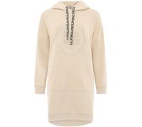 Sweatkleid ZWILLINGSHERZ ""Wild Vibes"", Damen, Gr. XXL, N-Gr, beige, Sweatware, Obermaterial: 50% Baumwolle, 50% Polyester, lässig geschnitten kniefrei, hoch geschlossener Ausschnitt, angesetztes Bün