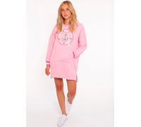 Sweatkleid ZWILLINGSHERZ ""Zuhause am Strand"", Damen, Gr. L/XL, N-Gr, rosa (light pink), Sweatware, Obermaterial: 50% Baumwolle, 50% Polyester, unifarben, lässig geschnitten mini, V-Ausschnitt, anges