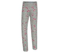 Sweatleggings HAPPY GIRLS, Mädchen, Gr. 116, N-Gr, grau (grau melange), angeraute Sweatware, Obermaterial: 60% Polyester, 35% Baumwolle, 5% Elasthan, bedruckt, skinny fit knöchellang, Hosen, im tollen