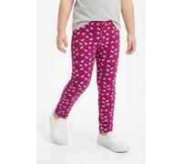 Sweatleggings HAPPY GIRLS, Mädchen, Gr. 116, N-Gr, lila (berry), angeraute Sweatware, Obermaterial: 60% Polyester, 35% Baumwolle, 5% Elasthan, bedruckt, skinny fit knöchellang, Hosen, im tollen Einhor