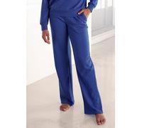 Sweatpants BENCH. LOUNGEWEAR, Damen, Gr. 32/34, N-Gr, blau, Sweatware, Obermaterial: 60% Baumwolle, 40% Polyester, bedruckt, unifarben, bequem lang, Hosen Sweatpants, mit Eingrifftaschen und Logodruck