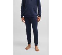 Sweatpants HUGO UNDERWEAR "Laze Pants CW", Damen, Gr. L, N-Gr, blau (dunkelblau 405), Jersey, Obermaterial: 95% Baumwolle, 5% Elasthan, Basic, regular fit lang, Hosen Sweatpants, mit angesetztem Bund