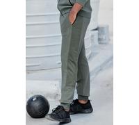 Sweatpants LE JOGGER, Herren, Gr. XL (56/58), XXL, grün, Obermaterial: 50% Polyester, 45% Baumwolle, 5% Elasthan, unifarben, bequem knöchellang, Hosen, mit farblichen Einsatz und Reißverschlusstaschen