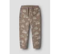 Sweatpants NAME IT "NMMVARON für Jungen mit Tunnelzug und Markenlabel", Jungen, Gr. 80, N-Gr, fossil, Sweatware, Obermaterial: 100% Baumwolle, bedruckt, normal knöchellang, Hosen, bedruckt, casual, no
