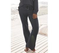 Sweatpants S.OLIVER, Damen, Gr. 44/46, N-Gr, blau (petrol), Sweatware, Obermaterial: 100% Baumwolle, unifarben, Basic, bequem lang, Hosen, Sweathose mit seitlichen Taschen, Loungewear (50931438-44) pe