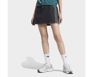 Sweatrock ADIDAS ORIGINALS "MITTELHOHER BUND", Damen, Gr. 40, grau (true schwarz denim), Obermaterial: 100% Baumwolle, Röcke, mit Druckknopfverschluss, sportlicher Stil, aus Baumwolle (92229443-40) tr