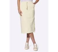 Sweatrock HEINE, Damen, Gr. 42, beige (champagner), 82% Baumwolle, 18% Polyester, gemustert, unifarben, wadenlang, Röcke (88968042-42) champagner