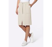 Sweatrock HEINE, Damen, Gr. 48, champagner, 55% Viskose, 40% Polyester, 5% Elasthan, unifarben, knielang, Röcke (25991515-48) champagner