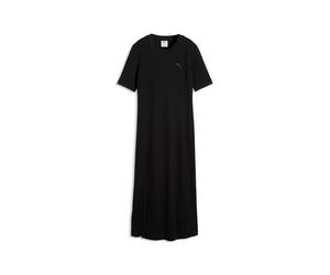 Sweatrock PUMA "HER RIB DRESS", Damen, Gr. L, schwarz (puma schwarz), Obermaterial: 62% Polyester, 34% Baumwolle, 4% Elasthan, unifarben, kniebedeckend, Röcke, kniebedeckende Länge, unifarbenes Design