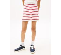 Sweatrock TOMMY HILFIGER "SWEATER RIB SKIRT", Mädchen, Gr. 16 (176), rot alert stripes, Web, Obermaterial: 72% Baumwolle, 28% Polyamid, gestreift, regular fit kurz, Röcke, Kinder bis 16 Jahre, regular