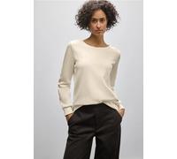 Sweatshirt STREET ONE, Damen, Gr. 38, beige (soft beige), Sweatware, 60% Baumwolle, 40% Polyester, unifarben, gerade, Rundhals, Bündchen, Sweatshirts Sweatshirt, im soften Baumwoll-Mix (57438456-38) s