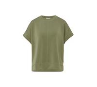 Sweater S.OLIVER, Damen, Gr. 34, khaki, Web, Obermaterial: 47% Modal, 41% Polyester, 12% Elasthan, unifarben, lässig geschnitten hüftbedeckend, Rundhals, Bündchen, Sweatshirts Sweater, Halbarm mit Run