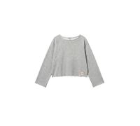 s.Oliver Sweatshirt 2188316 Damen Off-Shoulder mit Logo-Patch Grau Größe 34