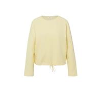 Sweater S.OLIVER, Damen, Gr. 38, butter gelb, Sweatware, Obermaterial: 98% Baumwolle, 2% Elasthan, unifarben, lässig geschnitten hüftbedeckend, Rundhals, abgesteppte Kante, Sweatshirts Sweater, mit Bi