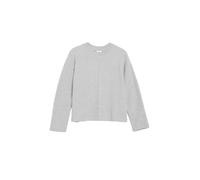 Sweatshirt S.OLIVER, Damen, Gr. 38, grau (mid grau), angeraute Sweatware, Obermaterial: 50% Baumwolle, 50% Polyester, relaxed fit taillenbedeckt, Rundhals, Sweatshirts Sweatshirt, Relaxed Fit mit über