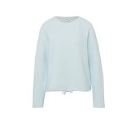 Sweater S.OLIVER, Damen, Gr. 38, sky blau, Sweatware, Obermaterial: 98% Baumwolle, 2% Elasthan, unifarben, lässig geschnitten hüftbedeckend, Rundhals, abgesteppte Kante, Sweatshirts Sweater, mit Binde