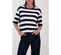 monari - Sweatshirt mit Streifen marine ringel - Gr. - 40