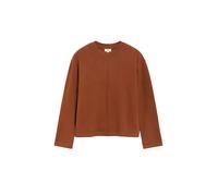 Sweater S.OLIVER, Damen, Gr. 42, braun (schwarz caramel), Strick, Obermaterial: 50% Baumwolle, 50% Polyester, unifarben, normal hüftbedeckend, Rundhals, Bündchen, 20_2_10_Sweatshirts Sweater, Strickpu