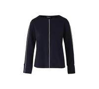 Sweatshirt S.OLIVER BLACK LABEL, Damen, Gr. 42, navy, Sweatware, Obermaterial: 49% Modal, 45% Polyester, 6% Elasthan, kontrastfarbene Details, relaxed fit hüftlang, U-Boot-Ausschnitt, angesetztes Bünd